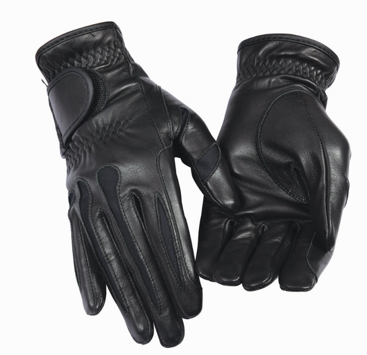 TuffRider Ladies Stretch Leather Riding Gloves - Black XL 1 for equestrians Apparel & Gear, Adult