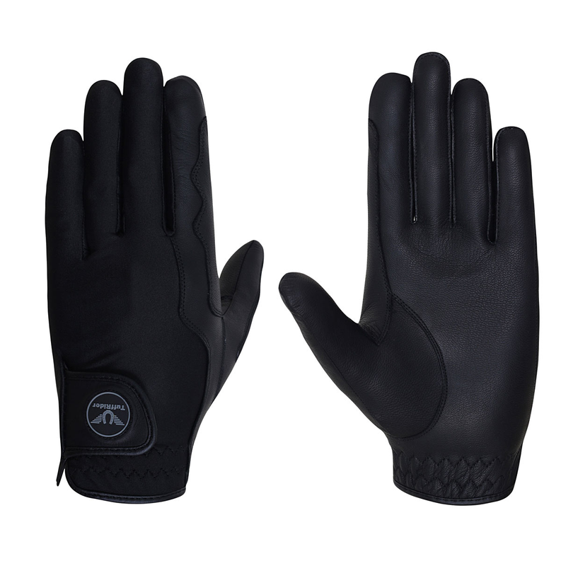 TuffRider Stretch n Grip Riding Gloves - black XL 1 for equestrians Apparel & Gear, Adult