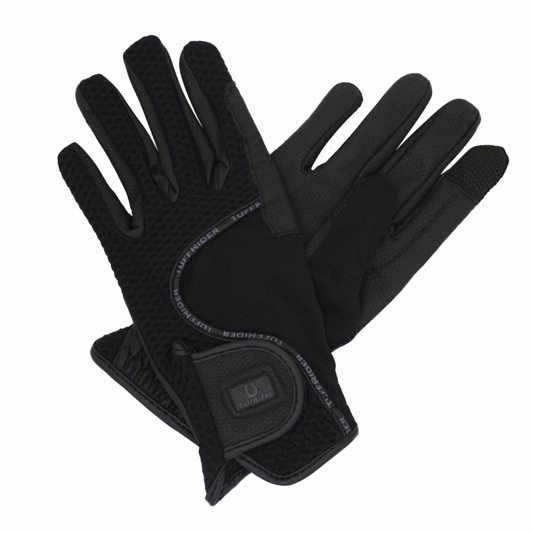 TuffRider Ladies Honeycomb Smart Riding Gloves - Black XL 1 for equestrians Apparel & Gear