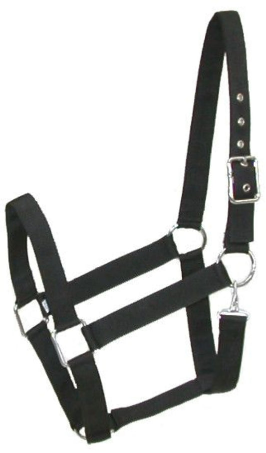 Gatsby Nylon Draft Halter With Snap - Black 1 for horses English Tack, Halters & Leads,