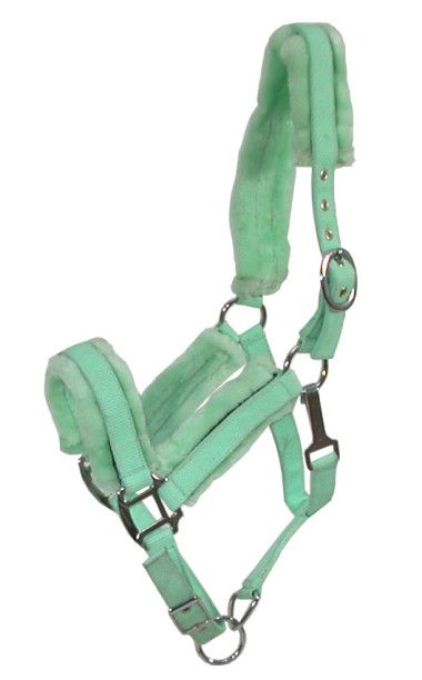 Gatsby Nylon Halter With Removable Fleece - Mint green HORSE 1 for horses English Tack, Halters & Leads,