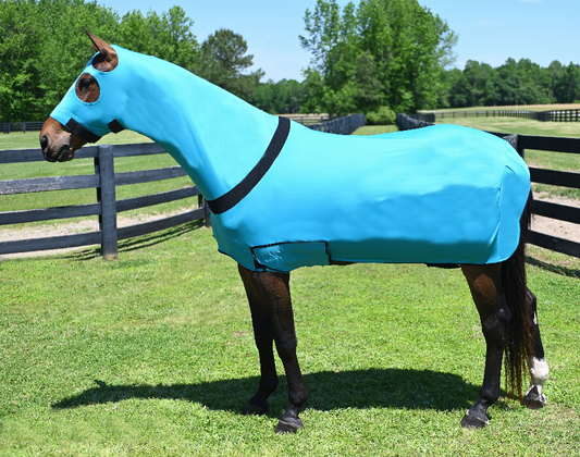 Gatsby Full Body Slicker With Zipper - Teal LARGE (1100-1400LBS) 1 for horses Coolers, Slickers, Sheets & Slicke...