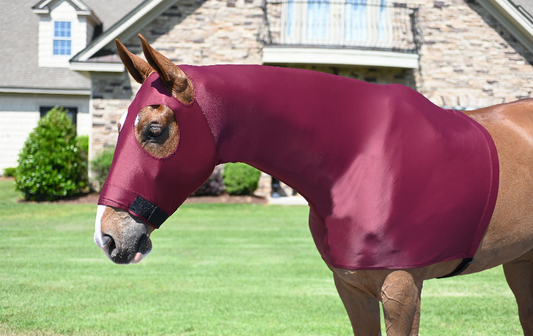 Gatsby Lycra Pull On Slicker Hood - Burgundy SMALL (500-800LBS) 1 for horses Coolers, Slickers, Sheets & Slicker...